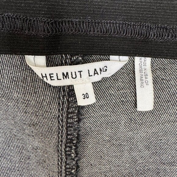 Helmut Lang Made in USA Pull On Stretch Black Denim Flare Leg Crop Pants Size 30 - Picture 12 of 13